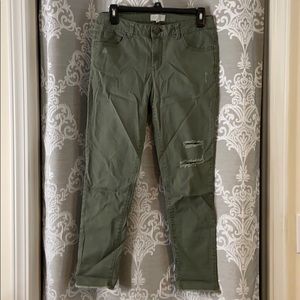 Jolt Size 8 Olive Green Skinny Crop Jeans